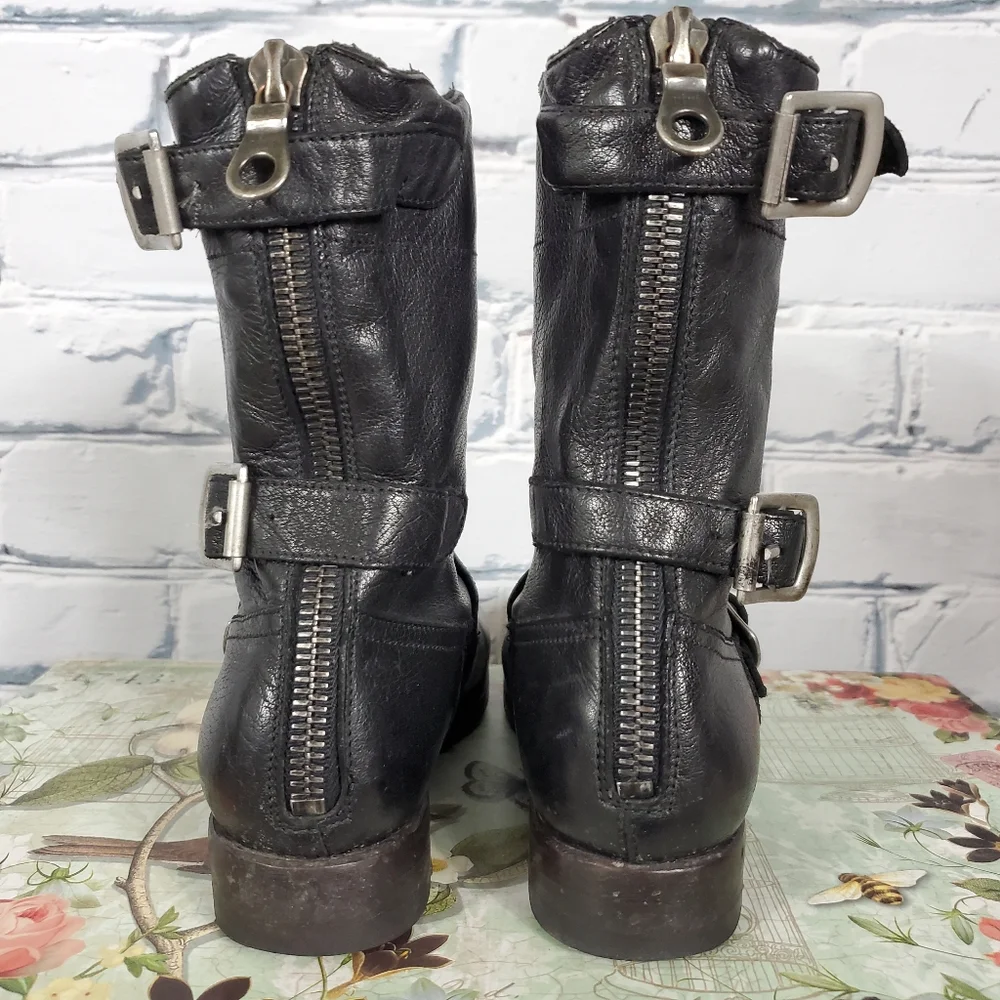Paul Smith Black Leather Biker Boots - Picture 5 of 10